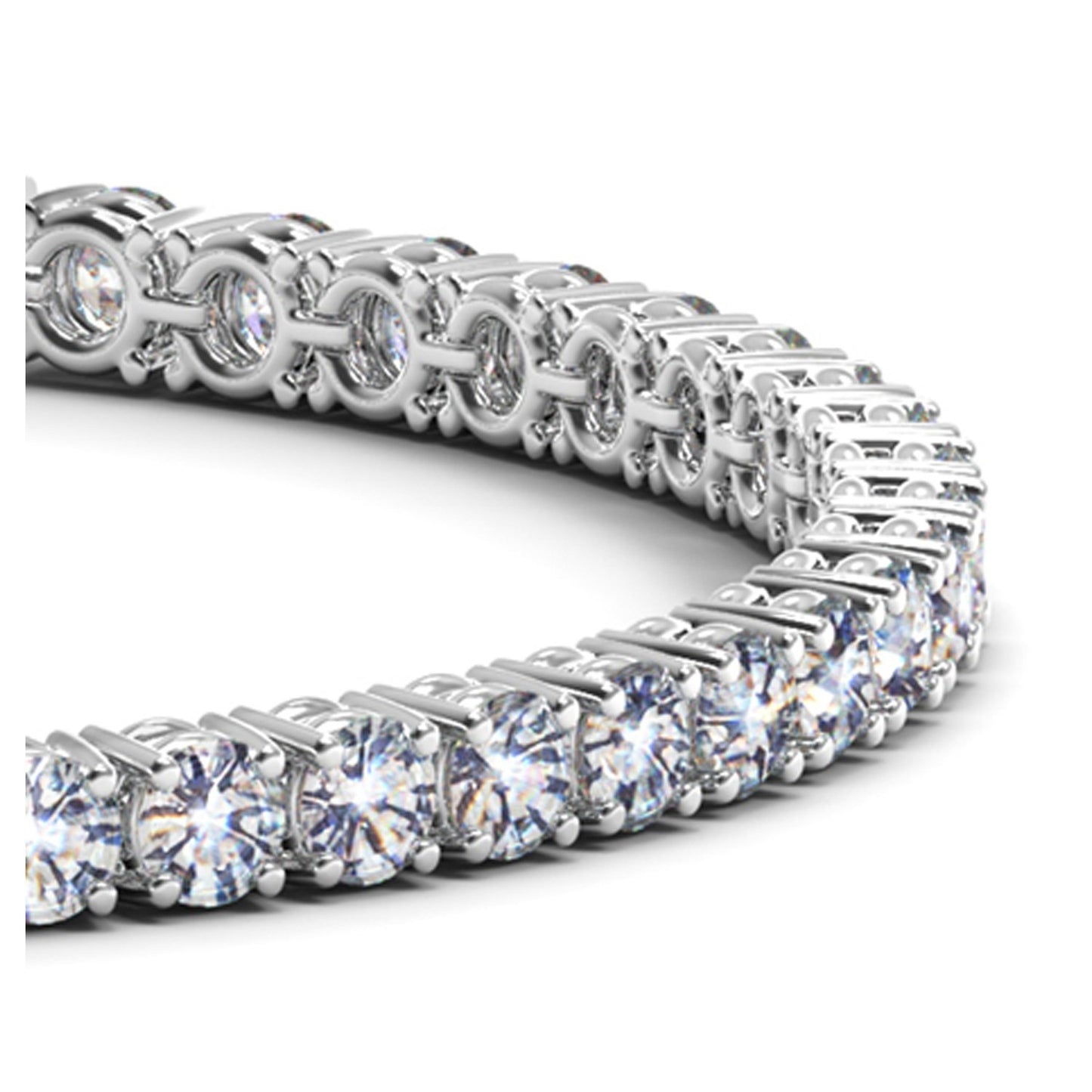 10 Carat Lab Diamond Tennis Bracelet in 14k White Gold