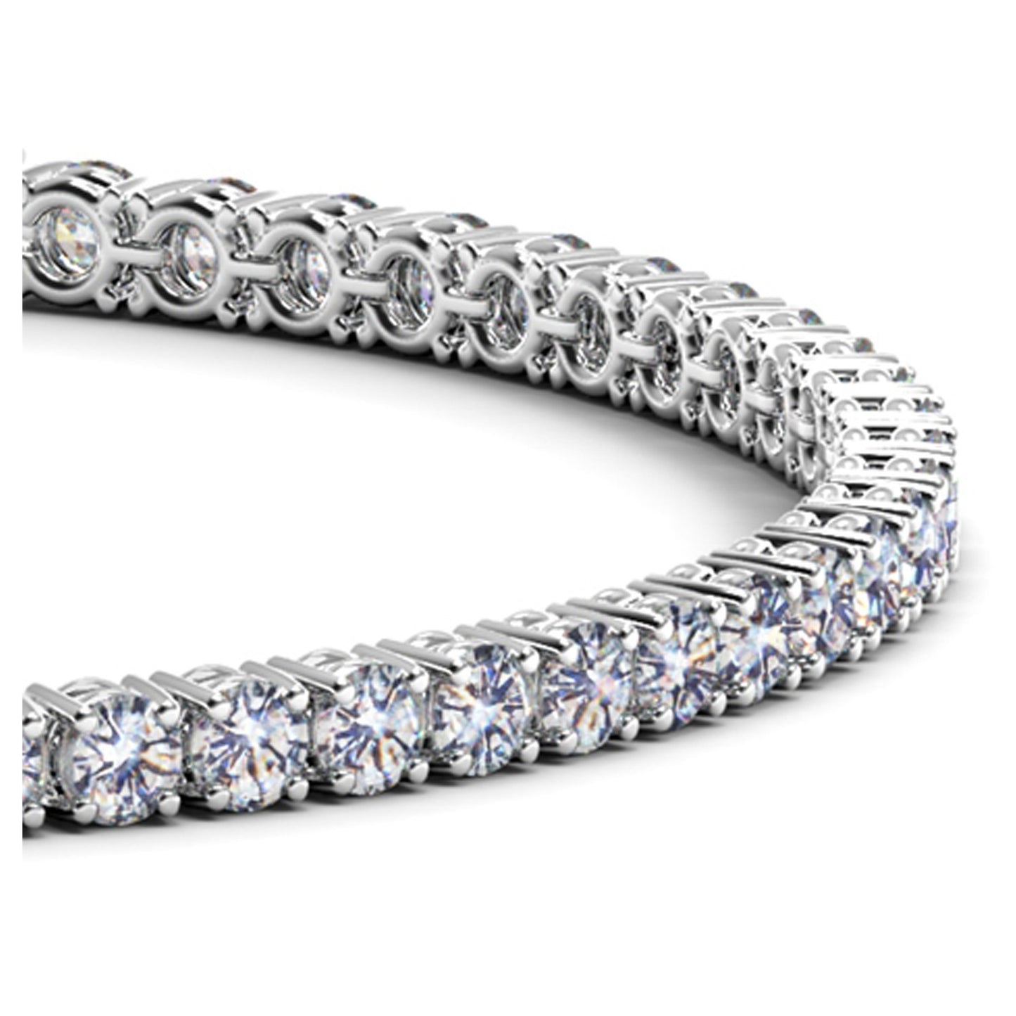 5 Carat Tennis Bracelet – Lab Grown Round Diamonds in 14K White Gold (F-G, VS2-SI1)