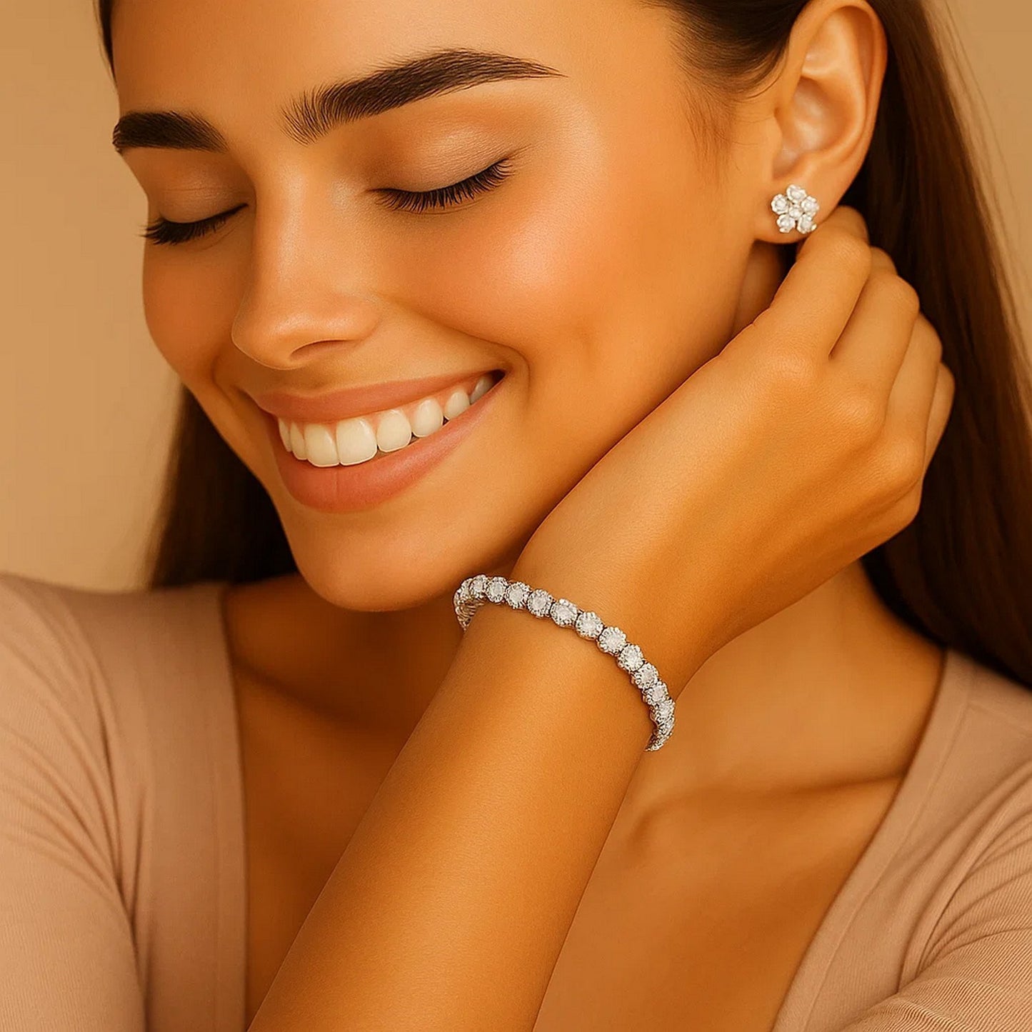 5 Carat Tennis Bracelet – Lab Grown Round Diamonds in 14K White Gold (F-G, VS2-SI1)