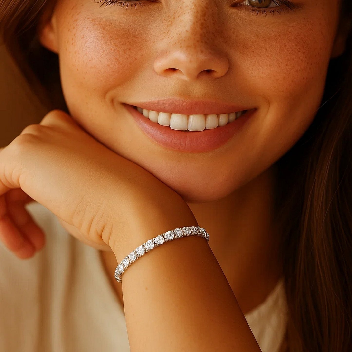 5 Carat Tennis Bracelet – Lab Grown Round Diamonds in 14K White Gold (F-G, VS2-SI1)