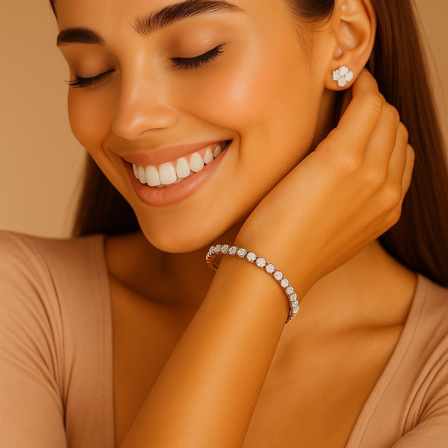 5 Carat Tennis Bracelet – Lab Grown Round Diamonds in 14K Yellow Gold (F-G, VS2-SI1)