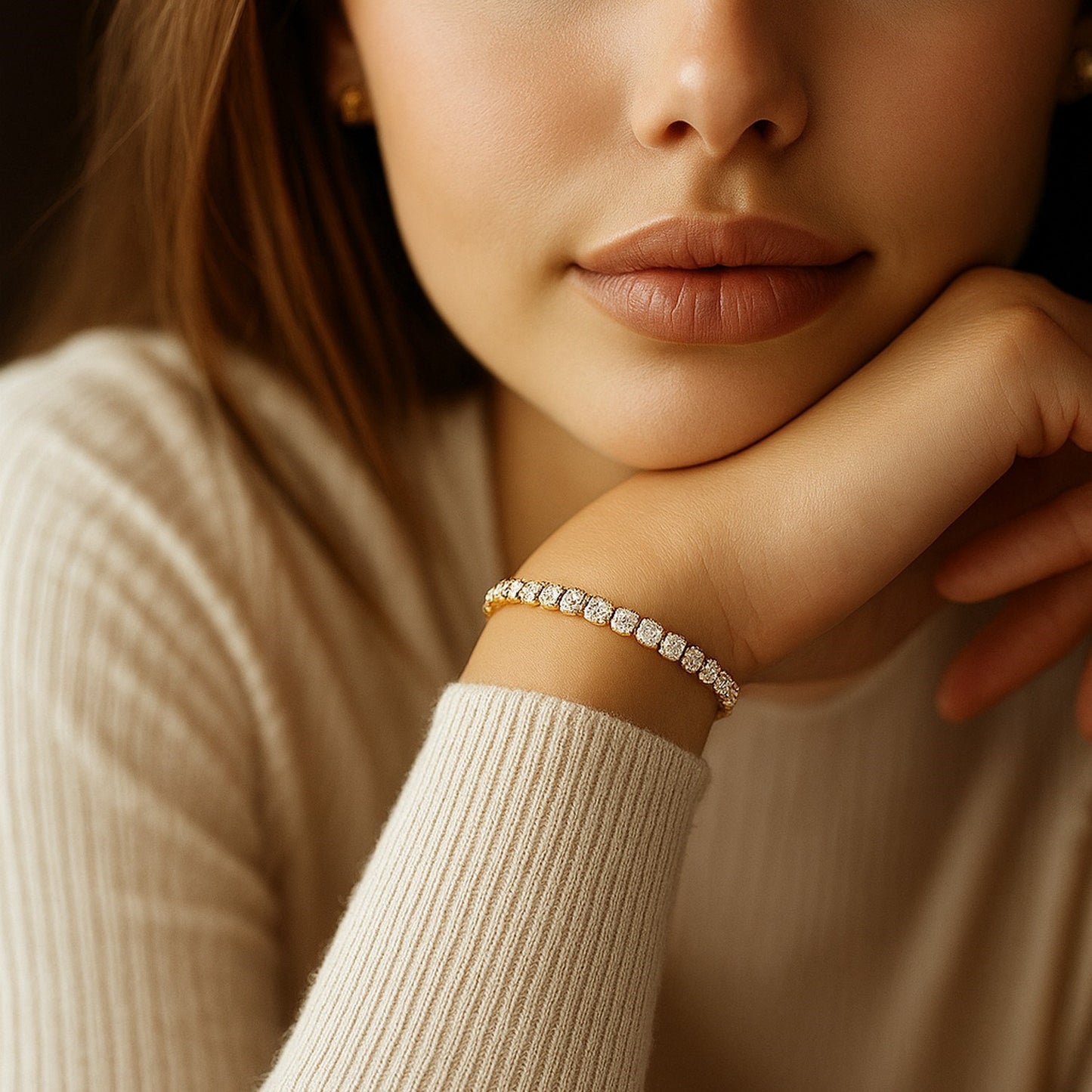 5 Carat Tennis Bracelet – Lab Grown Round Diamonds in 14K Yellow Gold (F-G, VS2-SI1)