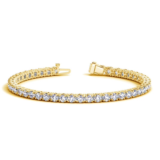 10 Carat Lab Diamond Tennis Bracelet in 14k Yellow Gold