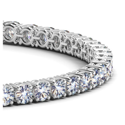 10 Carat Lab Diamond Tennis Bracelet in 14k White Gold