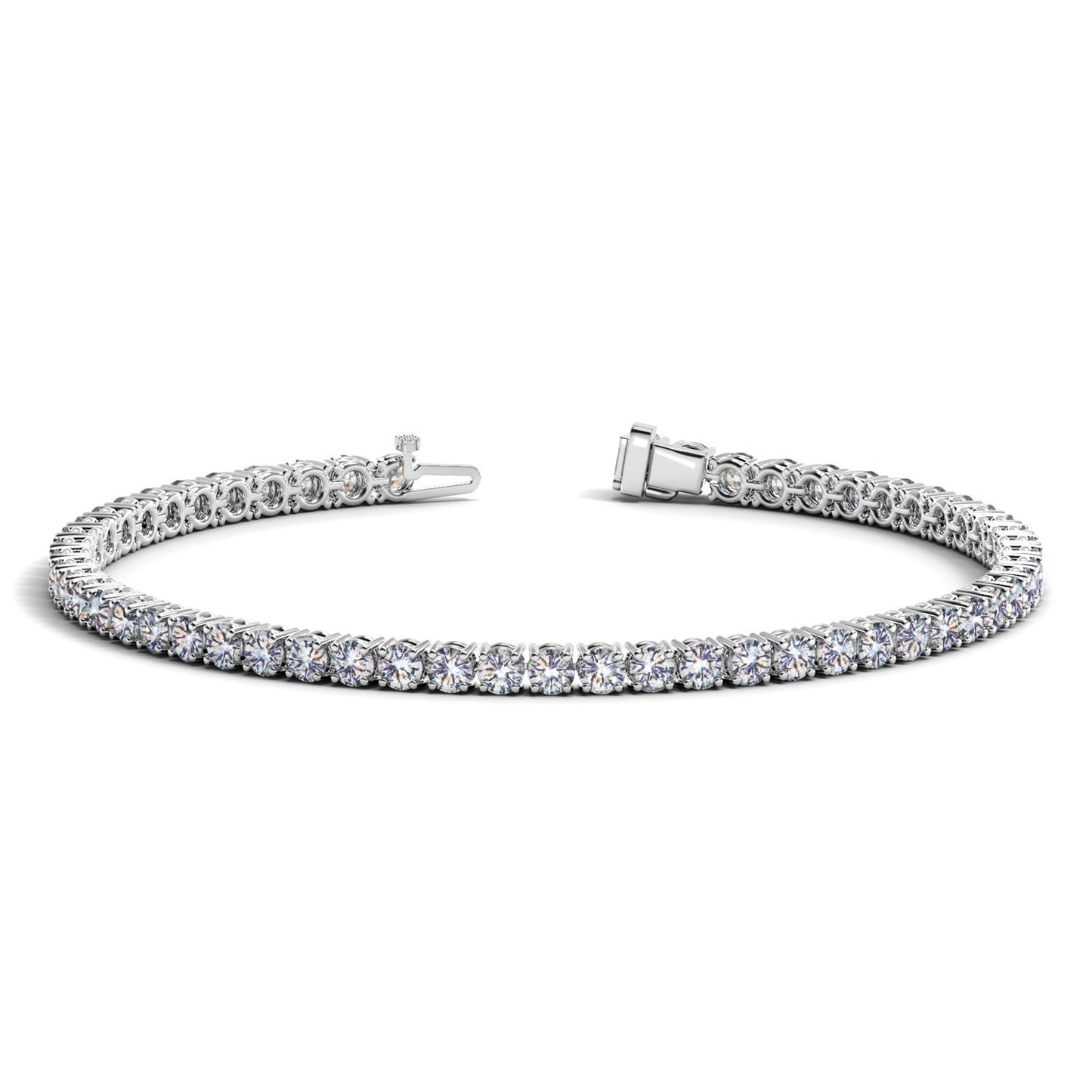 5 Carat Tennis Bracelet – Lab Grown Round Diamonds in 14K White Gold (F-G, VS2-SI1)