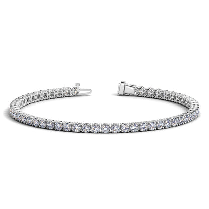 5 Carat Tennis Bracelet – Lab Grown Round Diamonds in 14K White Gold (F-G, VS2-SI1)