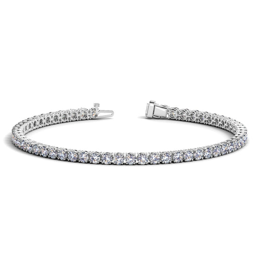 5 Carat Tennis Bracelet – Lab Grown Round Diamonds in 14K White Gold (F-G, VS2-SI1)