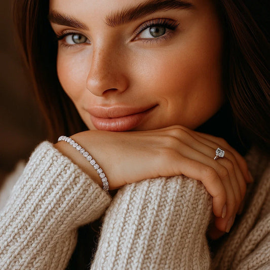 5 Carat Tennis Bracelet – Lab Grown Round Diamonds in 14K White Gold (F-G, VS2-SI1)