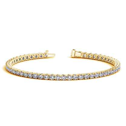 5 Carat Tennis Bracelet – Lab Grown Round Diamonds in 14K Yellow Gold (F-G, VS2-SI1)