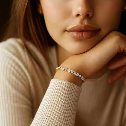 5 Carat Tennis Bracelet – Lab Grown Round Diamonds in 14K Yellow Gold (F-G, VS2-SI1)